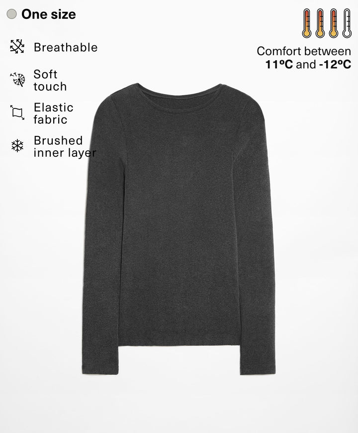 Moudda Oysho - T-Shirt Base Layer Sans Coutures Manches Longues Extra Large - Tunisie 3