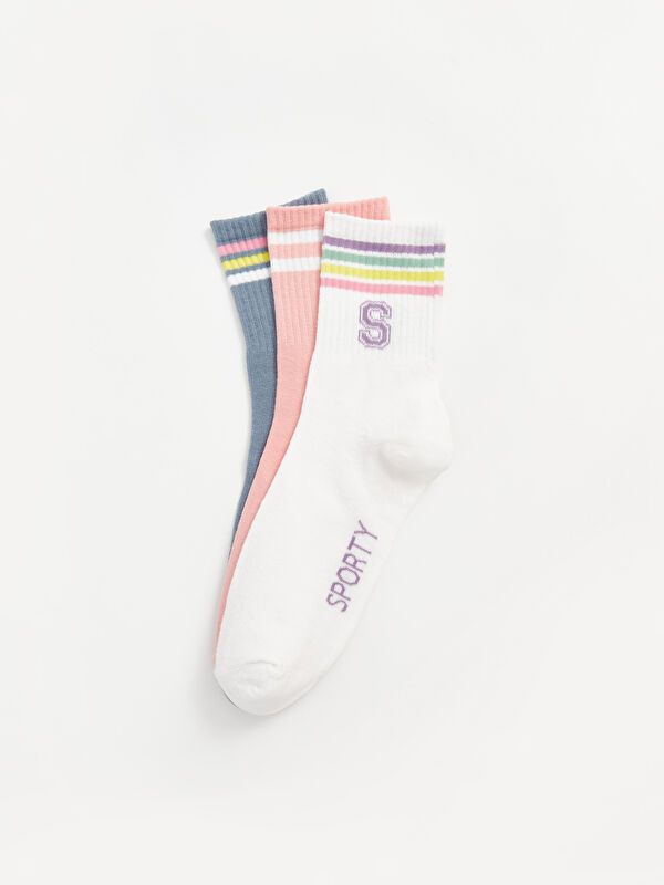 Moudda LC Waikiki - Chaussettes cheville couleur Écru pour femmes - Tunisie 2