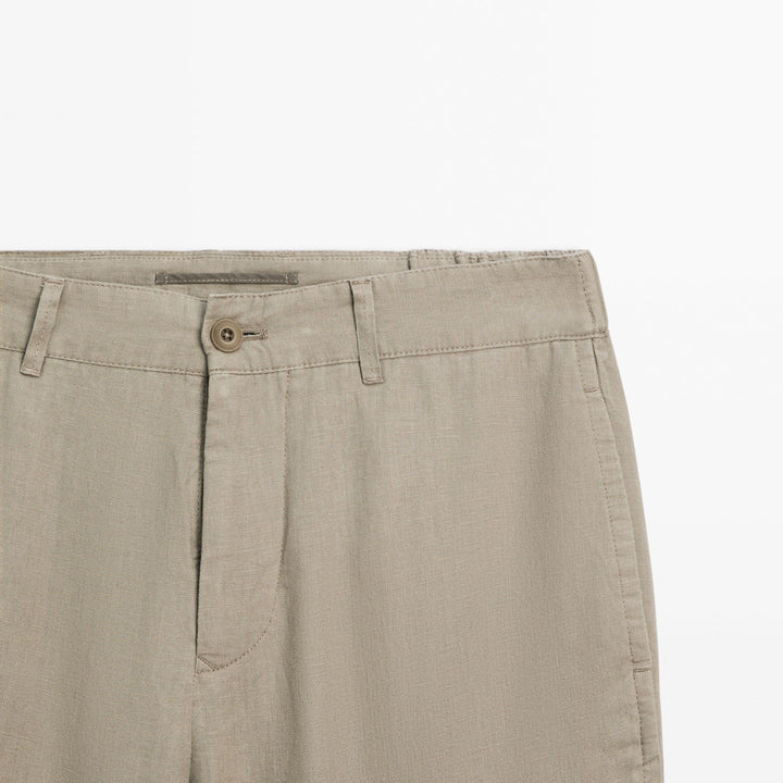 Moudda Massimo Dutti - Pantalon 100 % lin sophistiqué fuselé - Tunisie 3