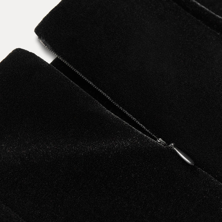 Moudda ZARA - Jupe mi-longue tubulaire velours boutons dorés - Tunisie 5