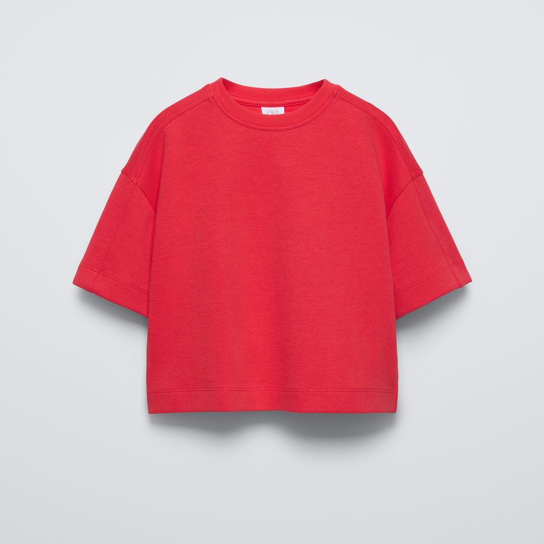 Moudda ZARA - T-shirt fille manches courtes, maille interlock duo - Tunisie 1