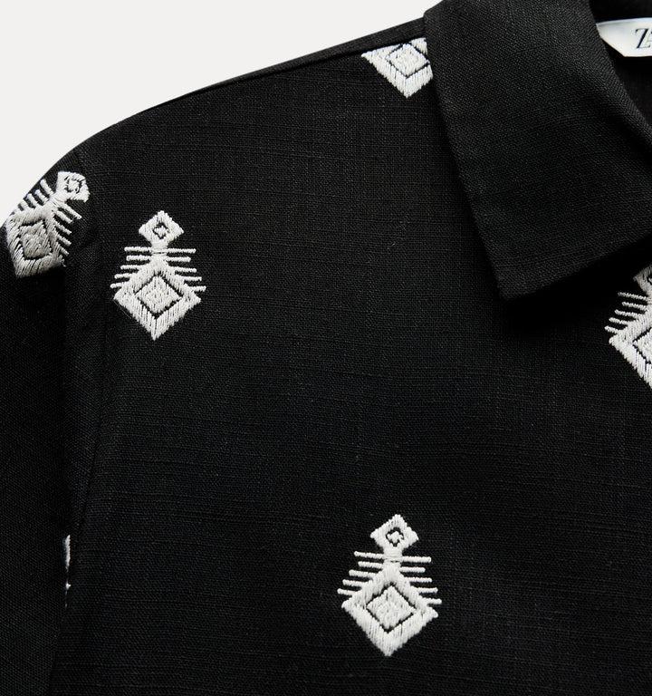 Moudda ZARA - Set top brodé noir/blanc - Tunisie 3