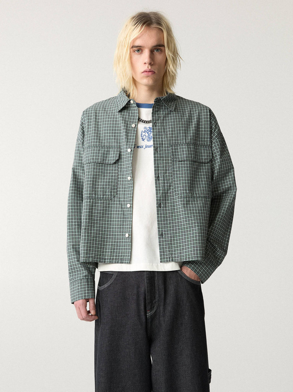 Moudda PULL & BEAR - Chemise - Popeline Micro-Carreaux & Poches - Tunisie 2