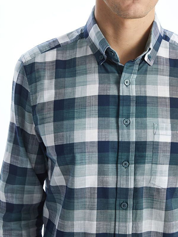Moudda LC Waikiki - Chemise à carreaux manches longues en tissu pour Homme - Tunisie 3