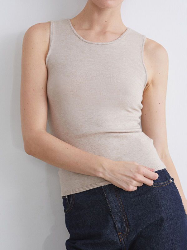 Moudda LC Waikiki - Pull tricot fin Femme Moi à l'avoine beige - Tunisie 3