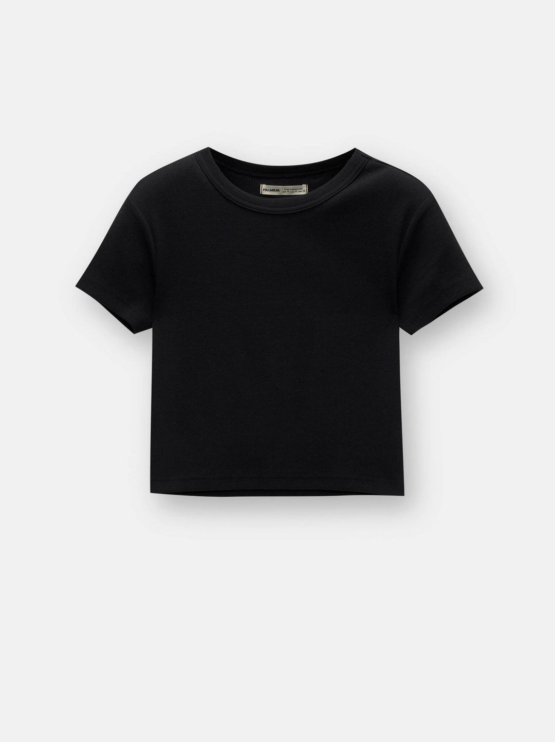 Moudda PULL & BEAR - T-Shirt Basique Crop Côtelé Encolure Ronde - Tunisie 6