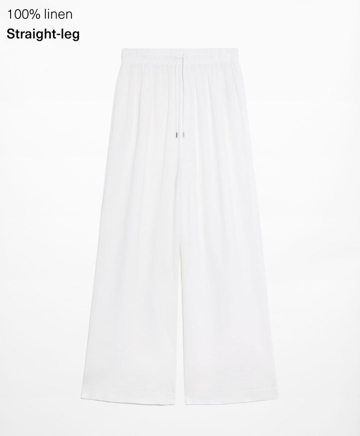 Moudda Oysho - Pantalon 100% Lin avec Ouvertures Latérales Taille Moyenne - Tunisie 1