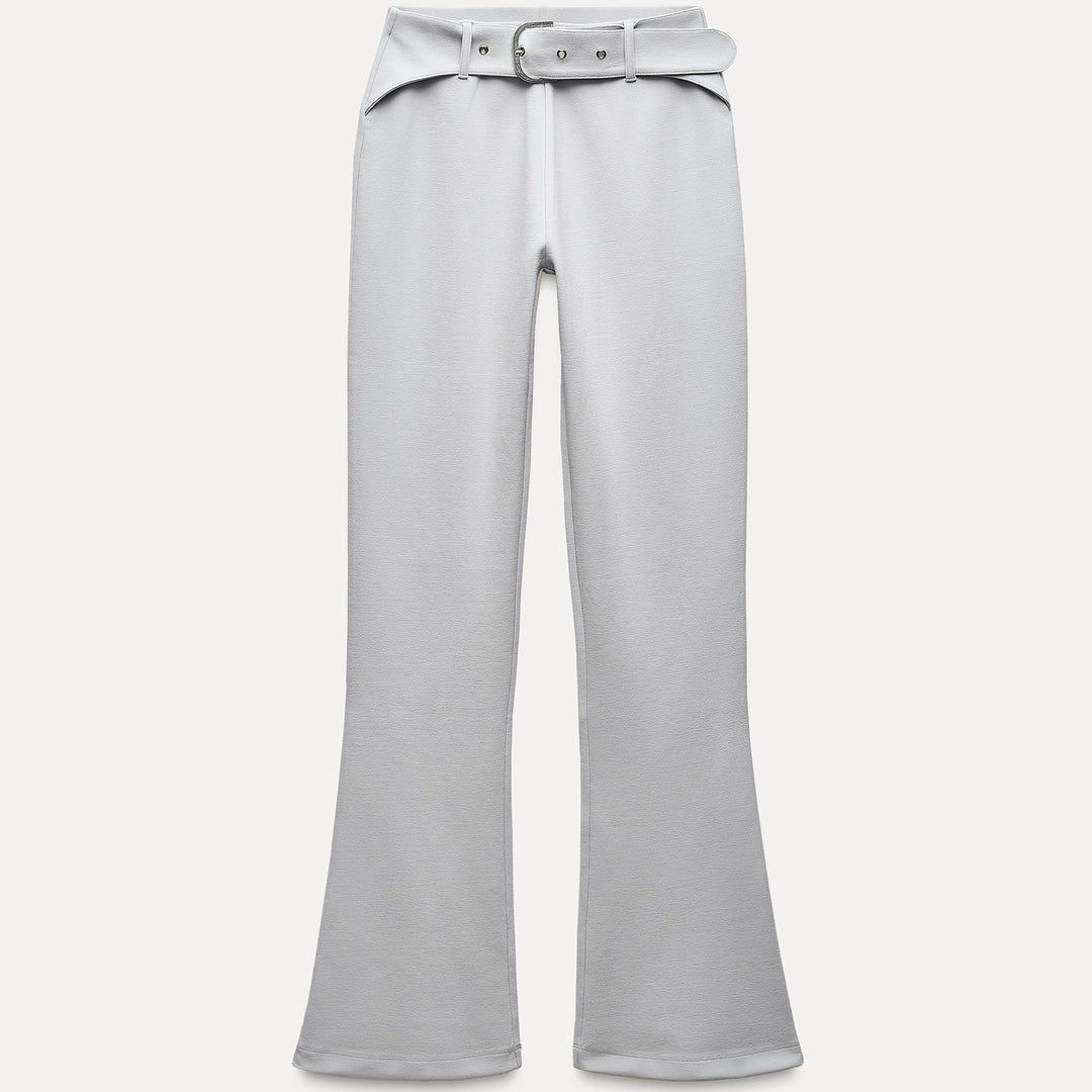 Moudda ZARA - Pantalon évasé maille interlock, ceinture incluse - Tunisie 2