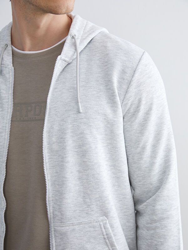 Moudda LC Waikiki - Cardigan jersey basique Homme Mélange gris clair - Tunisie 3