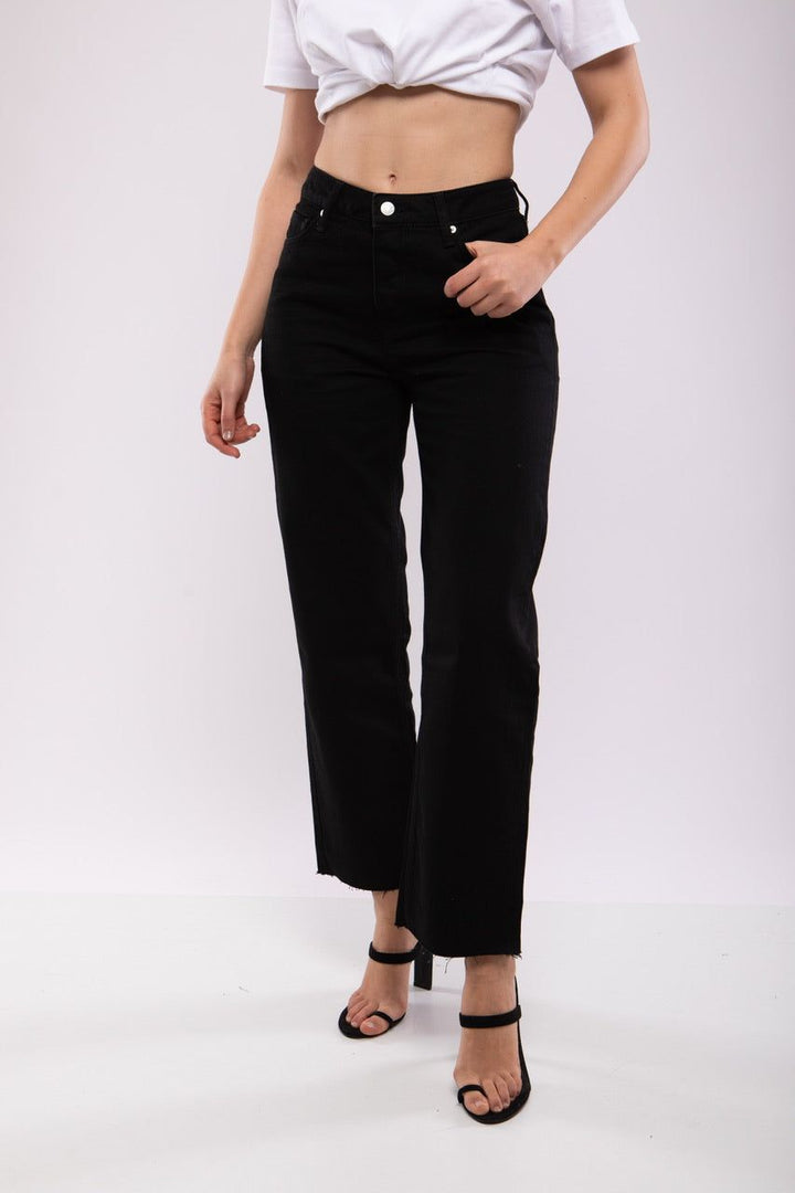 Moudda Billiorich - Jean Droit Taille Haute Noir – Billiorich - 2