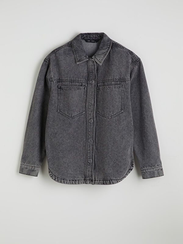 Moudda LC Waikiki - Chemise tissée manches longues en denim Femme Rodéo noir+m - Tunisie 1