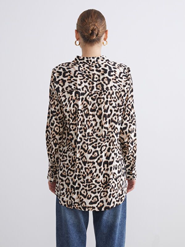 Moudda LC Waikiki - Chemise tissée imprimée manches longues Femme Imprimé marron - Tunisie 4