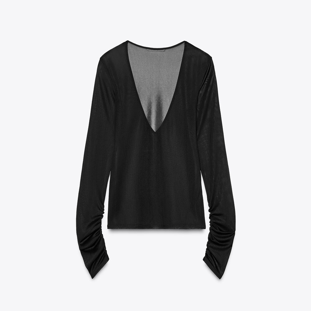 Moudda ZARA - T-Shirt - Col Piqué & Crêpe Transparent - Tunisie 2