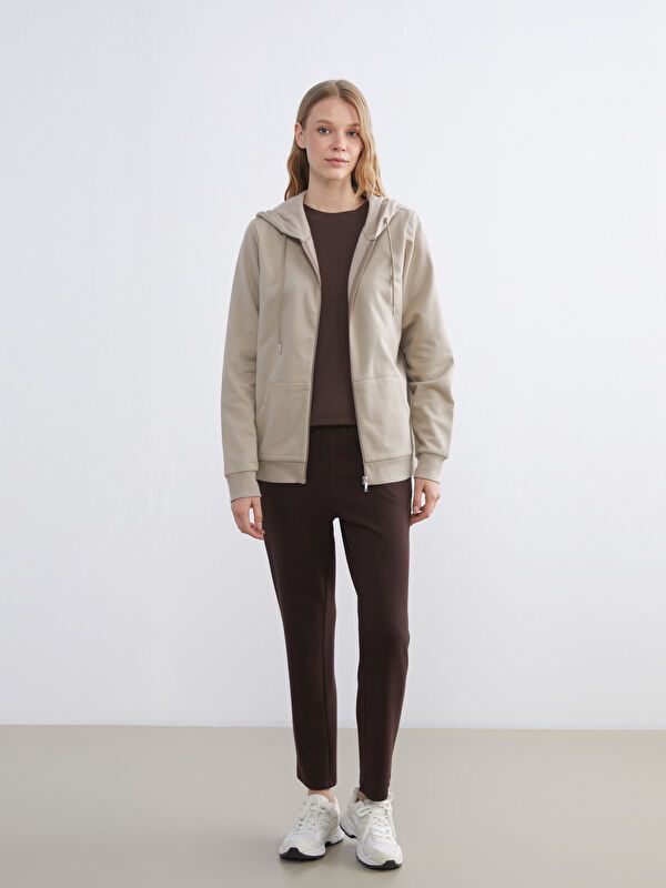 Moudda LC Waikiki - Cardigan en jersey couleur Marron clair pour femmes - Tunisie 2