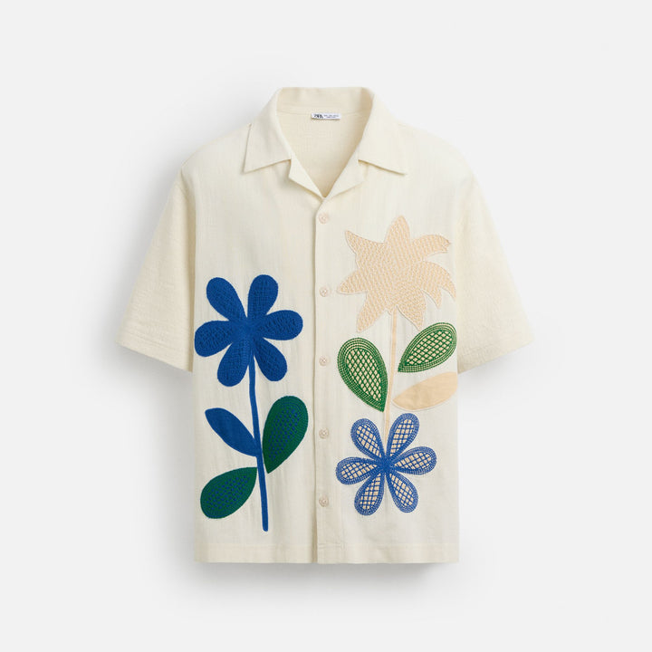 Moudda ZARA - Chemise - Broderies (Bleu & Vert) - Tunisie 1