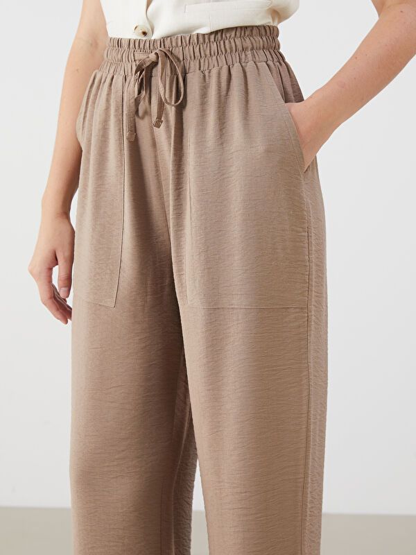 Moudda LC Waikiki - Pantalon tissé fin Femme Brun clair - Tunisie 3