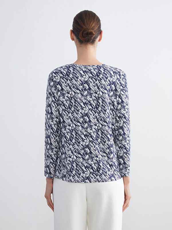 Moudda LC Waikiki - T-shirt fin à manches longues en jersey imprimé cv pour Femmes - Tunisie 4