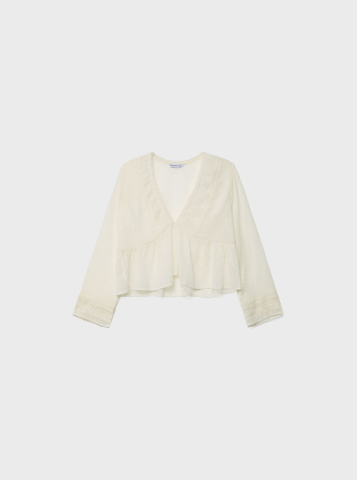 Moudda STRADIVARIUS - Blouse Fluide Écru Col V - Tunisie 3