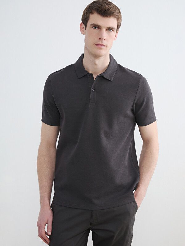 Moudda LC Waikiki - T-shirt manches courtes en jersey pour Homme couleur Anthracite - Tunisie 1