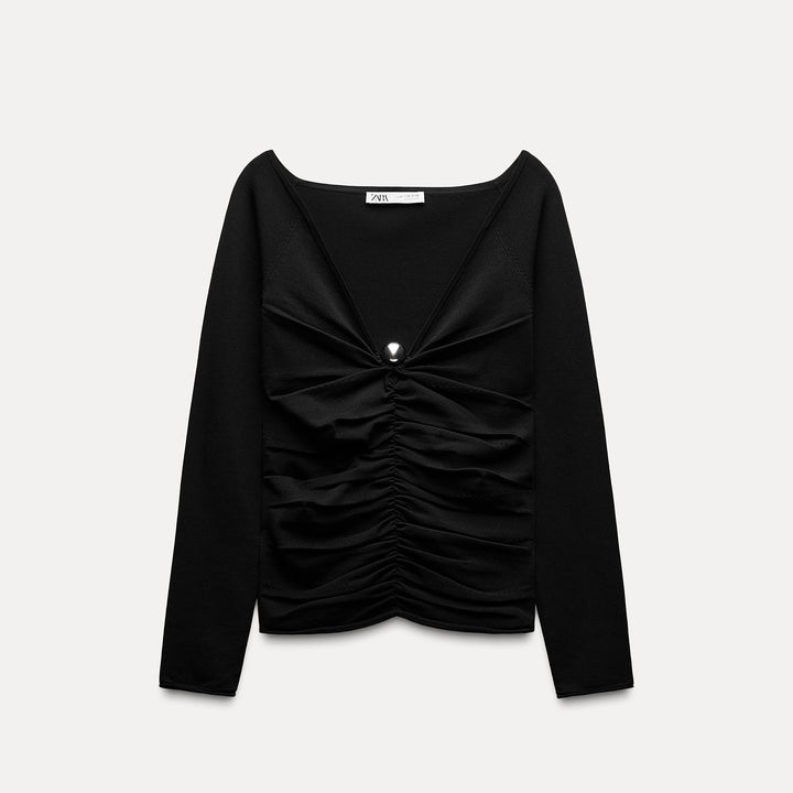 Moudda ZARA - Haut épaules dénudées, détail boule métallique - Tunisie 1