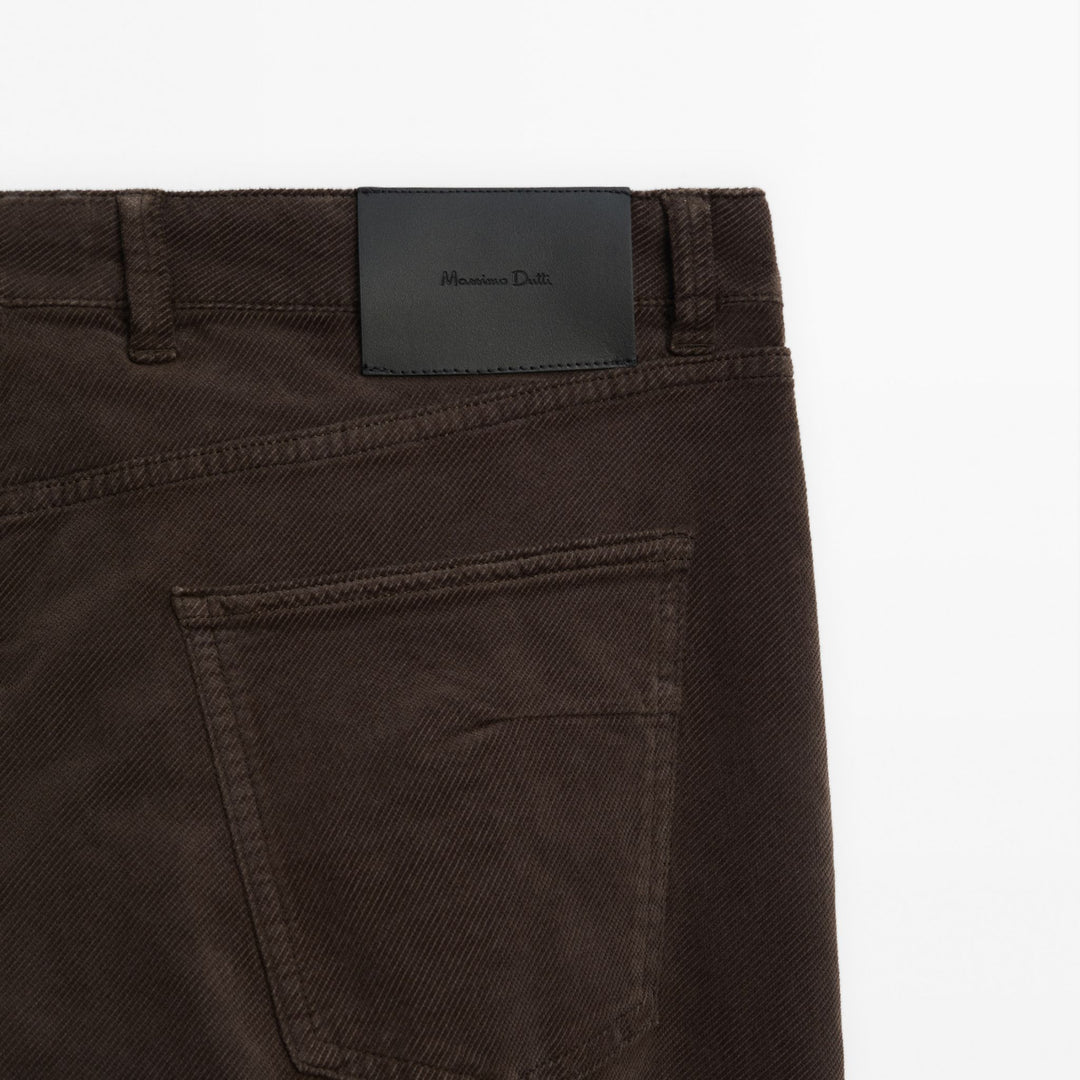 Moudda Massimo Dutti - Pantalon jean velours côtelé diagonal coupe slim - Tunisie 6