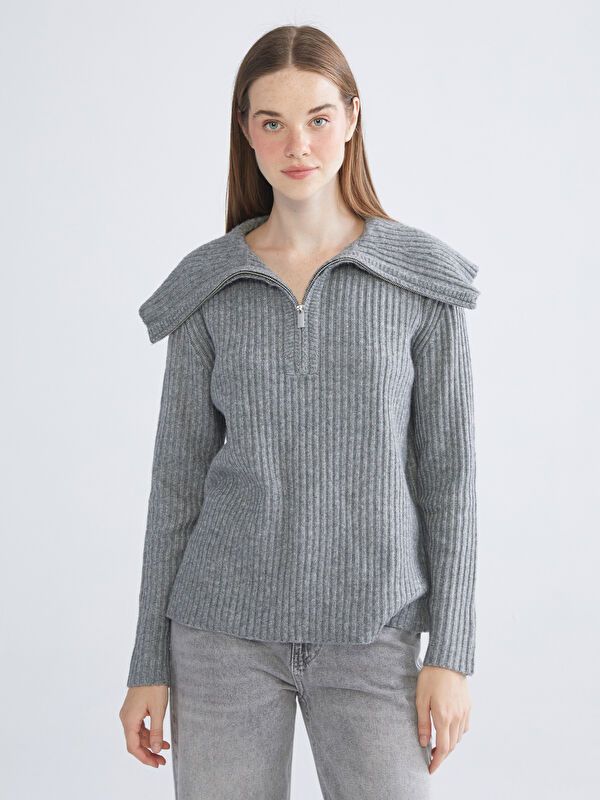 Moudda LC Waikiki - Pull en tricot Femme Gris - Tunisie 1