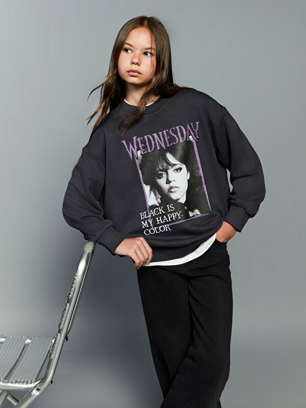 Moudda LC Waikiki - Sweatshirt en jersey sous licence Fille Gris foncé - Tunisie 2