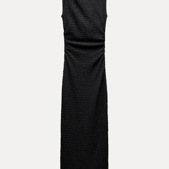 Moudda ZARA - Robe longue texturée, nœud à l’épaule - Tunisie 1