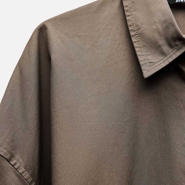 Moudda ZARA - Chemise oversized gabardine boutons taille - Tunisie 3