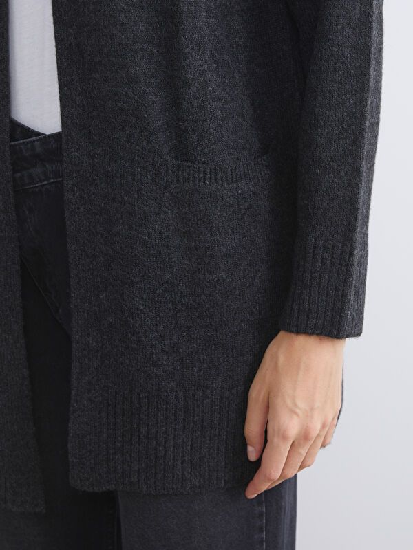 Moudda LC Waikiki - Cardigan tricot épais Femme Mélange anthracite - Tunisie 3