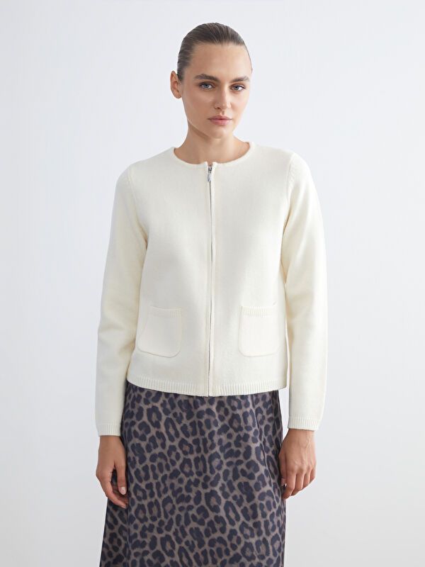 Moudda LC Waikiki - Cardigan tricot épais Femme Ecru - Tunisie 1