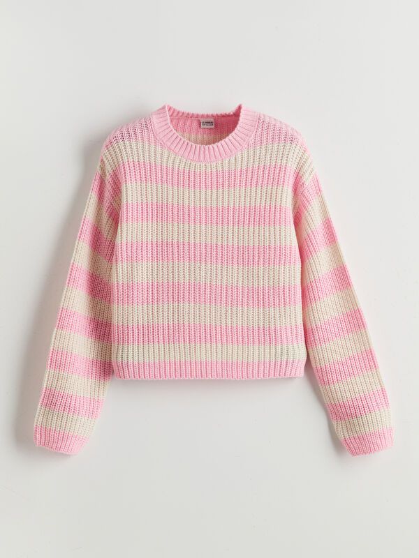 Moudda LC Waikiki - Pull en tricot Fille Rayures rose - Tunisie 1