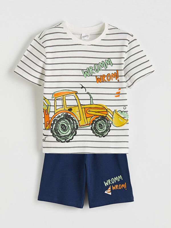Moudda LC Waikiki - Short-Capri manches courtes pour Garçon couleur Blanc imprimé - Tunisie 1