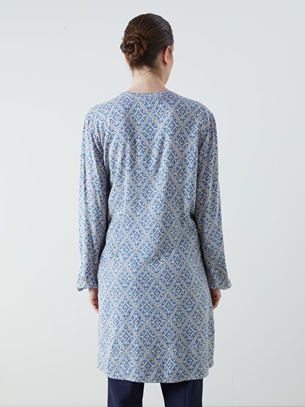 Moudda LC Waikiki - Tunique tissée imprimée manches longues Femme Pri indigo clair - Tunisie 4