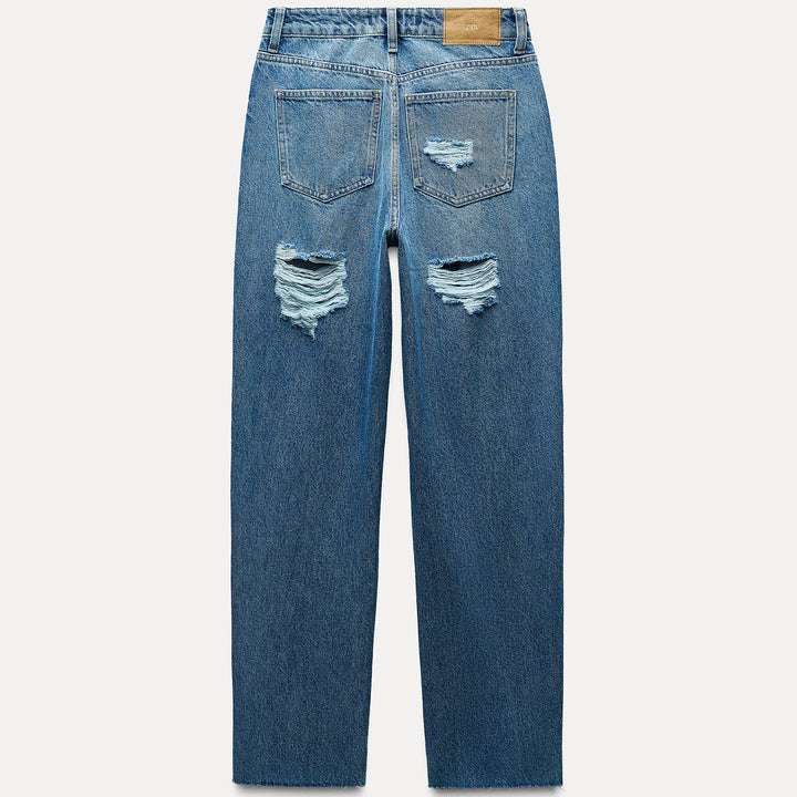 Moudda ZARA - Denim - Taille Haute & Effet Déchiré - Tunisie 2