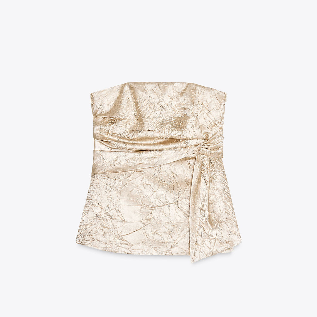 Moudda ZARA - Ensemble Bustier - Satin Froissé & Nœud - Tunisie 1