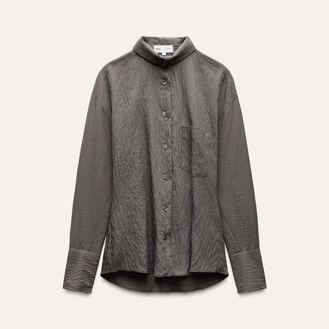 Moudda ZARA - Chemise rayée grise délavée - Tunisie 1