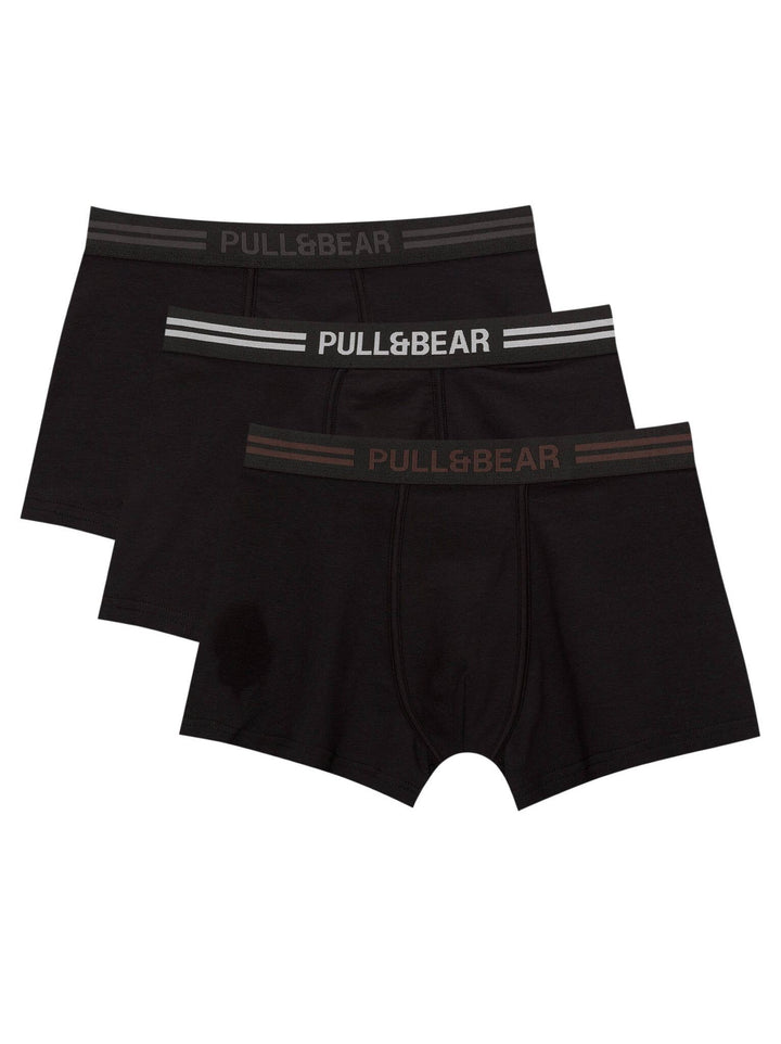 Moudda PULL & BEAR - Pack Boxer x3 - 2 Rayures (Blanc/Marron/Gris Foncé) - Tunisie 1