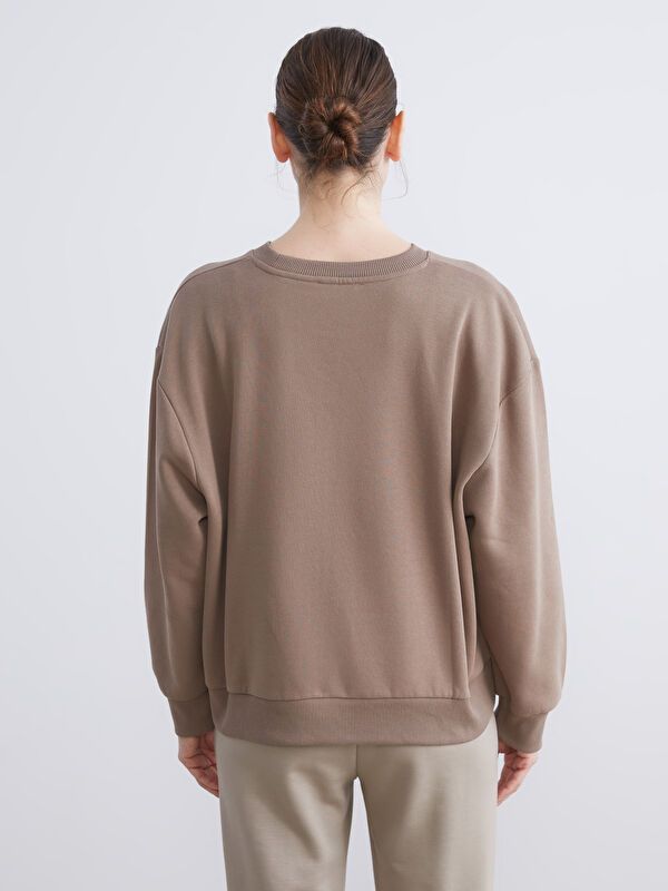 Moudda LC Waikiki - Sweatshirt jersey Femme Brun clair - Tunisie 4