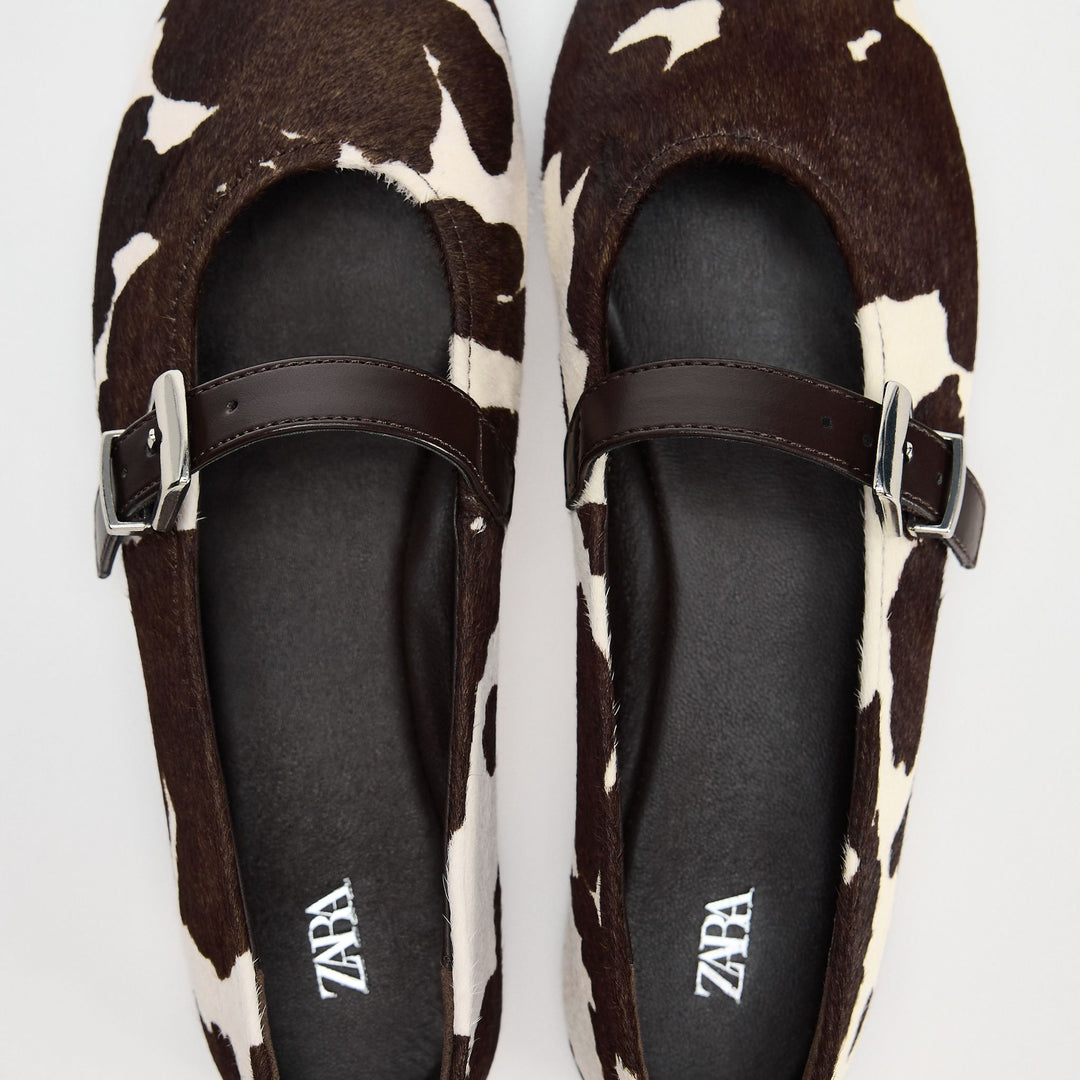 Moudda ZARA - Ballerines bracelet empeigne fausse fourrure imprimé animalier - Tunisie 5