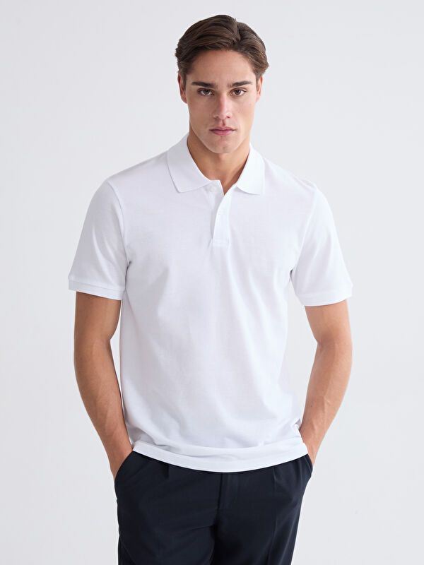 Moudda LC Waikiki - T-shirt col polo basique manches courtes en jersey pour Homme - Tunisie 1