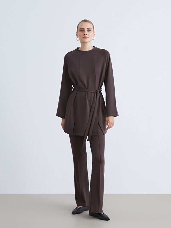 Moudda LC Waikiki - Tunique en jersey manches longues Femme Brun - Tunisie 2