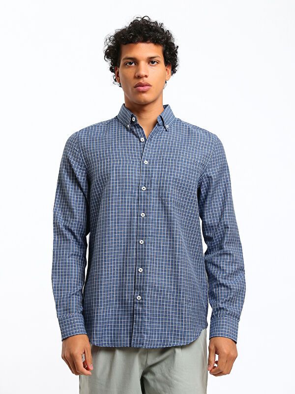 Moudda LC Waikiki - Chemise à carreaux tissée à manches longues pour Hommes - Tunisie 1