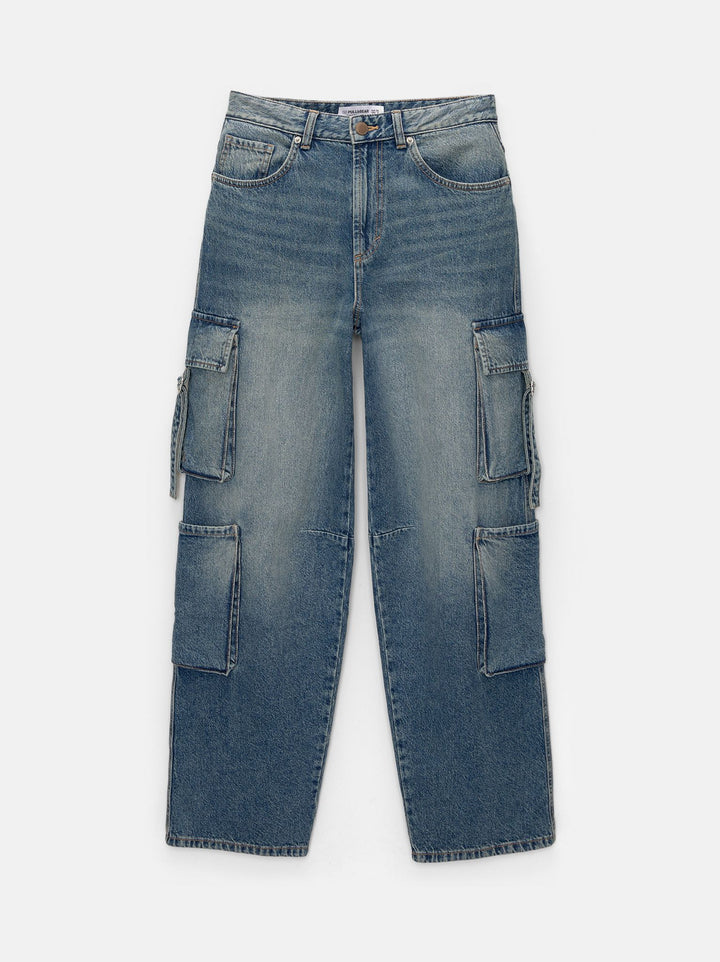 Moudda PULL & BEAR - Pantalon Denim Cargo Multi-Poches - Tunisie 2