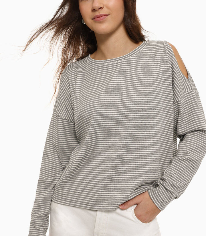 Moudda Lefties - T-Shirt Maille Coupée - Rayures Fille D3 - Tunisie 5
