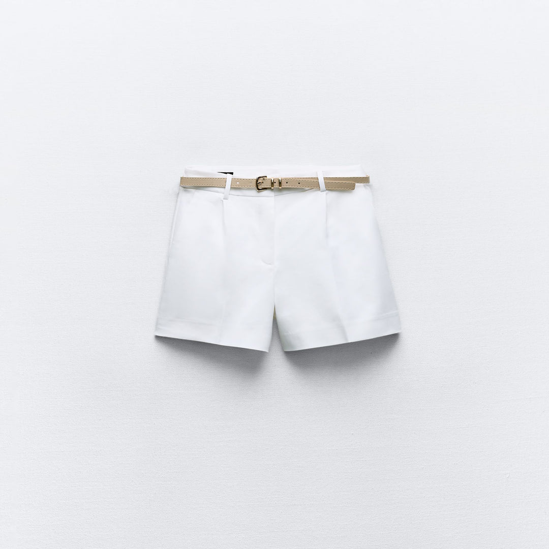 Moudda ZARA - Short avec ceinture en cuir synthétique boucle or clair - Tunisie 1