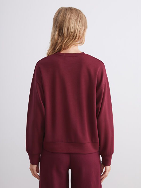 Moudda LC Waikiki - Sweatshirt en jersey Femme Bordeaux - Tunisie 4