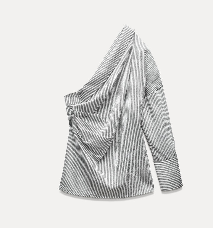 Moudda ZARA - Top Chemise Asymétrique Rayé - Tunisie 5