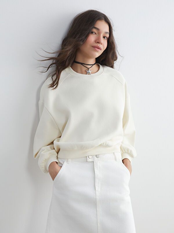 Moudda LC Waikiki - Sweatshirt en jersey Femme Beige clair - Tunisie 1