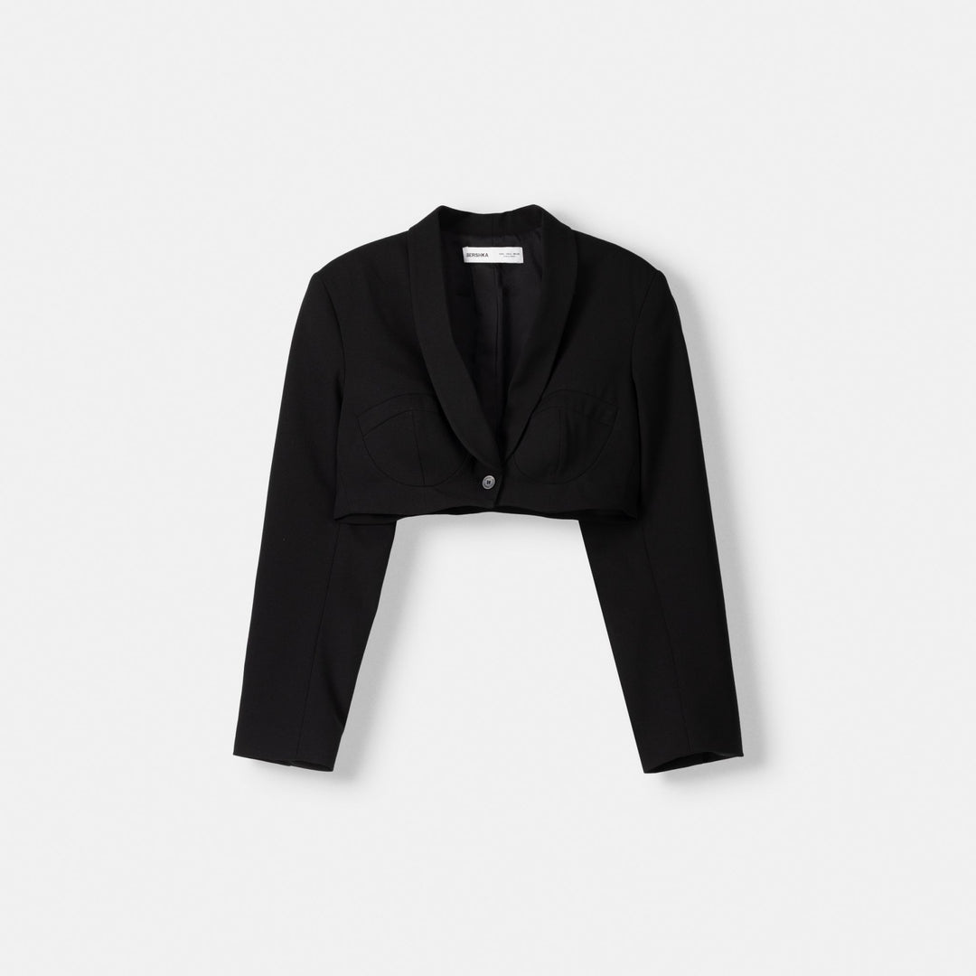 Moudda BERSHKA - Blazer court détail noix de coco - Tunisie 1